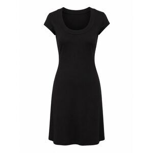 Cache Collection Black Cap Sleeve Fit & Flare Midi Dress Women’s 8 Stretch
